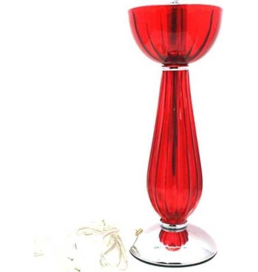 Lampka nocna Abat Jour z eleganckiego czerwonego szkła, oprawka E14