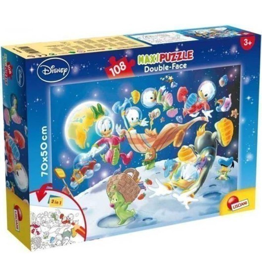 108-elementowe dwustronne puzzle Disneya 3+ lata 70 x 50 cm wersja Kaczora...
