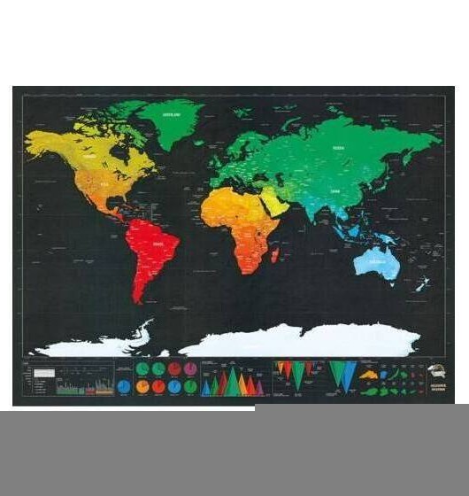 Konfigurowalna mapa świata do zdrapywania prezentu z mapy świata
